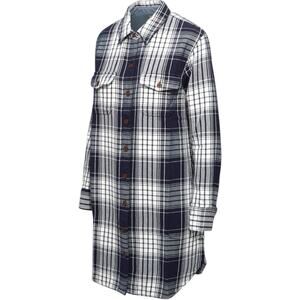 Outerknown Flannel Blanket Shirt Dress Atlantic Blue Bigbury Plaid Size Medium